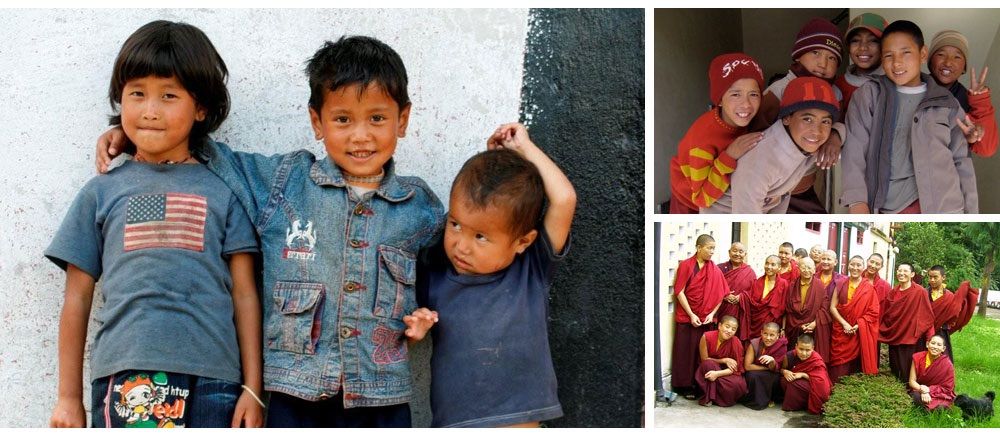 Himalaya Hilfe: Sponsored children and  monks